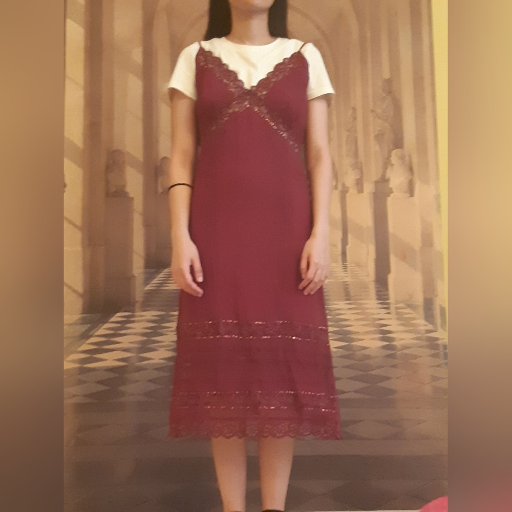 Red lace dress
